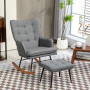 Gungstol med Fotpall Scandi Design Mörkgrå Linne