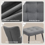 Gungstol med Fotpall Scandi Design Mörkgrå Linne