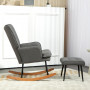 Gungstol med Fotpall Scandi Design Mörkgrå Linne
