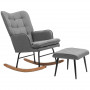Gungstol med Fotpall Scandi Design Mörkgrå Linne