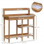 Planteringsbord med Handfat, Naturligt 117 x 45 x 121 cm