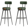 2-pack Barstolar EKHO Roterbar, Sitthöjd 75 cm, Läder Grön