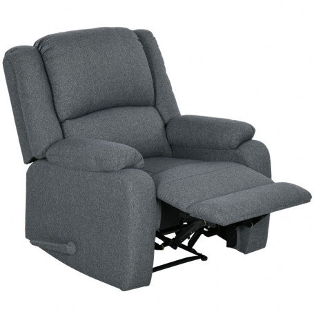 Relax Fåtölj med Liggfunktion och Fotstöd 90 x 96 x 98 cm Grå