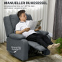 Relax Fåtölj med Liggfunktion och Fotstöd 90 x 96 x 98 cm Grå
