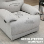 Avslappningsfåtölj med Liggfunktion och Fotstöd 89 x 98 x 101 cm Ljusgrå