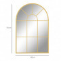 Väggspegel med Metallram Fönster Design Guld 91 x 60 cm
