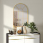 Väggspegel med Metallram Fönster Design Guld 91 x 60 cm