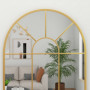 Väggspegel med Metallram Fönster Design Guld 91 x 60 cm