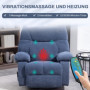 Relax Massage Fåtölj med Liggfunktion 98 x 90 x 98 cm Blå