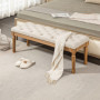 Sängbänk med Knappar Vintage Design - Beige 120 x 41 x 48 cm