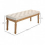 Sängbänk med Knappar Vintage Design - Beige 120 x 41 x 48 cm