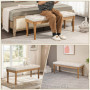 Sängbänk med Knappar Vintage Design - Beige 120 x 41 x 48 cm