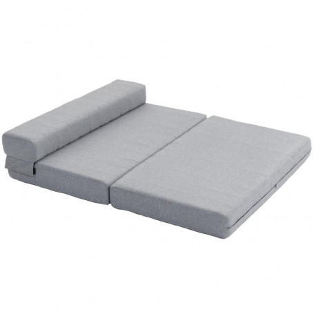 Bäddsoffa Hopfällbar Gästsäng Dubbel 138 x 80 x 50 cm Grå