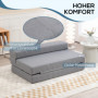 Bäddsoffa Hopfällbar Gästsäng Dubbel 138 x 80 x 50 cm Grå