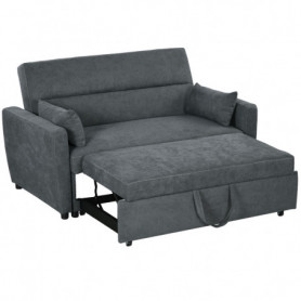 Bäddsoffa 2-sits upp till 200 kg 155 x 90 x 88,5 cm Mörkgrå