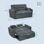 Bäddsoffa 2-sits upp till 200 kg 155 x 90 x 88,5 cm Mörkgrå