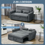 Bäddsoffa 2-sits upp till 200 kg 155 x 90 x 88,5 cm Mörkgrå
