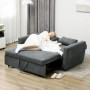 Bäddsoffa 2-sits upp till 200 kg 155 x 90 x 88,5 cm Mörkgrå
