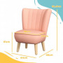 Barnfåtölj Sammet upp till 45 kg 44 x 45 x 56,5 cm Rosa