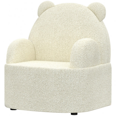 Barnfåtölj Björnform Teddyfleece Vit
