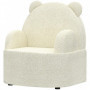 Barnfåtölj Björnform Teddyfleece Vit