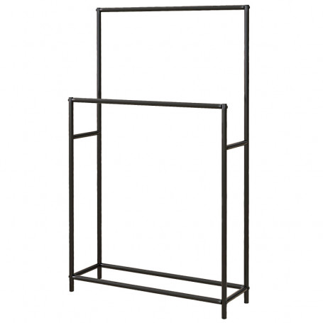Handduksställ Fristående Metall Svart 66 x 20 x 110 cm