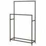 Handduksställ Fristående Metall Svart 66 x 20 x 110 cm