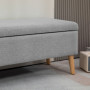 Sängbänk - Hallbänk med Förvaring Grå Linnelook, Träben 110 x 39 x 45 cm