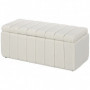 Sängbänk med Förvaring Teddy Fleece Krämvit med Förvaring 102 x 45 x 46 cm