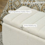 Sängbänk med Förvaring Teddy Fleece Krämvit med Förvaring 102 x 45 x 46 cm