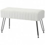 Sängbänk Krämvit Fuskpäls med Svart Metallben 82 x 30 x 47 cm