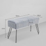 Sängbänk Grå Fuskpäls med Svart Metallben 82 x 30 x 47 cm