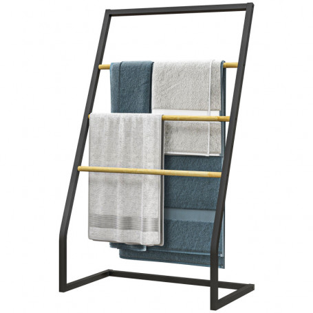 Handduksställ 4 Stång 60 x 35 x 102 cm Svart Trä
