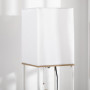 Golvlampa med Hyllor Metallram Vit / Ek 26 x 26 x 159 cm