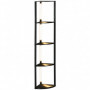 Hörn LED Golvlampa med Hyllor Svart Trä 41 x 29,5 x 163,5 cm