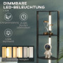 Hörn LED Golvlampa med Hyllor Svart Trä 41 x 29,5 x 163,5 cm