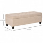 Hallbänk / Sängbänk Knäppt Beige Linne med Förvaring 125 x 49 x 41,...