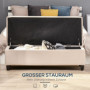 Hallbänk / Sängbänk Knäppt Beige Linne med Förvaring 125 x 49 x 41,5 cm