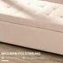 Hallbänk / Sängbänk Knäppt Beige Linne med Förvaring 125 x 49 x 41,5 cm