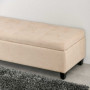 Hallbänk / Sängbänk Knäppt Beige Linne med Förvaring 125 x 49 x 41,5 cm