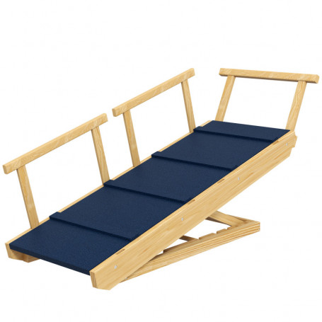 Hundramp Höjdjusterbar Hopfällbar Träram 85 x 40 x 78,5 cm