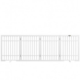 Hundgrind Vikbar Fristående 4 Panel Träram 183 x 24,5 x 61 cm