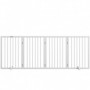 Hundgrind Vikbar Fristående 4 Panel Träram 206 x 35,5 x 76 cm Vit