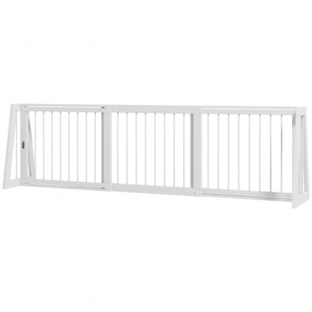 Hundgrind Fristående Justerbar Träram 71 - 190 x 38,5 x 56 cm Vit