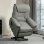 Massagefåtölj med Lyfthjälp och Värmefunktion Ljusgrå Läder
