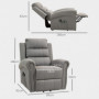 Avslappningsfåtölj med Massage och Lyfthjälp Grå Linne