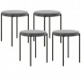 Matstol Stapelbara Pall 4-pack Sammet Mörkgrå 41,5 x 41,5 x 46 cm