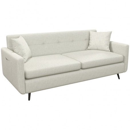 Soffa 3-sits med Sidofickor och Kuddar 165 x 73 x 72 cm Beige Linne