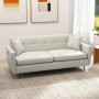 Soffa 3-sits med Sidofickor och Kuddar 165 x 73 x 72 cm Beige Linne