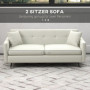 Soffa 3-sits med Sidofickor och Kuddar 165 x 73 x 72 cm Beige Linne